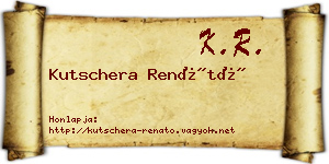 Kutschera Renátó névjegykártya
